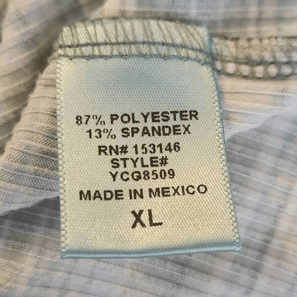 Good Luck Gem Green Striped Collared Crop Top Size XL NWT (4272) - Picture 5 of 6